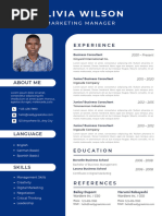 Dark Blue and White Minimalist Resume