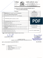 Academic Calendar For First Year (Odd Sem 2022-23)