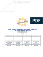 Plan para La Vigilancia, Prevención y Control Del Covid-19