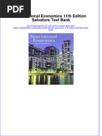 International Economics 11th Edition Salvatore Test Bank Instant Download All Chapter