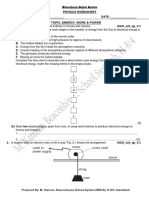 Energy, Work & Power TH Qs Worksheet