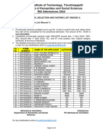 MA Admissions - 2024 - Round 1 - Provisionally Selected and Waitlisted Candidates