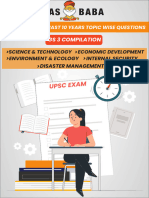 Upsc Cse Mains Past 10 Years Topic Wise Questions Gs3