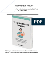 Teacherpreneur Toolkit: How To Launch Your Online Business and Getpaid For It in 8 Easy Steps