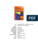 1997 Equity Derivatives Applications in Risk Management