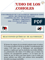 CLASE Nro. 9 ALCOHOLES - REACCIONES QUIMICAS DE ALCOHOLES