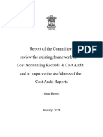 Report On Cost Accounting Records and Cost Audit Framework