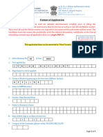 Format of Application