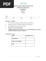 French - French Form 1 - Question Paper