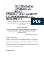 Beneficio Tributario Por Reinversión de Utilidades y Excedentes en La Nueva Ley Universitaria y Su Reglamento