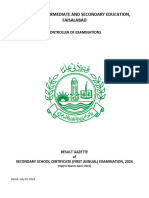 BISE Faisalabad Gazette 2024