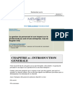 La Gestion Du Personnel Et Son Impact Sur La Productivité Au Sein D - Une Entreprise