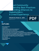 School-Community Leadership Best Practices in Building Alliances To Stakeholders - AÑO FRANCIS RYAN D - MAED ENGLISH STUDENT - SUMMER 2023 2024