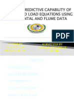 Assessing Predictive Capability of Selected Bed Load Equation Using Flume Data