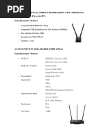 Especificaciones Técnicas Switch Adm.,Adaptador Wifi USB, AP Archer