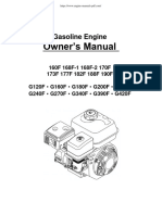 Loncin G120F G160F G180F G200F G210F G240F G270F G340F G390F G420F Engine Manual