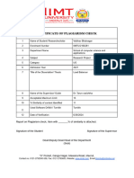 Certificate For Plagiarism Check