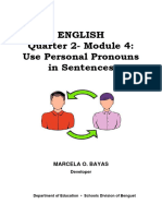 Passed - 821-13-21MELCS - Benguet - Use Personal Pronouns in Sentences