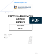 GP Economics Grade 10 June 2023 P1 and Memo