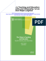 The Citizen in Teaching and Education: Student Identity and Citizenship 1st Ed. Edition Ralph Leighton Full Chapter Instant Download