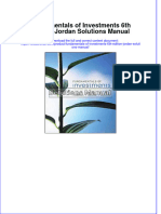 Fundamentals of Investments 6th Edition Jordan Solutions Manual All Chapters