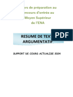 Support - Resume-Contraction de Texte 2024