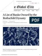 A List of Banks Owned by The Rothschild Dynasty - The Global Elite