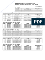 Indira Gandhi National Open University Schedule of Term-End Practical Examination JUNE, 2024