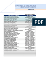 Resultados - Primaria - I Olimpiada Provincial de Matemática Razonada San Pedro de Mala 2024.