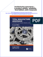 Total Manufacturing Assurance: Controlling Product Quality, Reliability, and Safety 2nd Edition John Cesarone