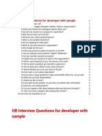 HR Interview Questions For Developer With Sample