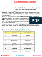 Principles of Inheritance & Variation NOTES