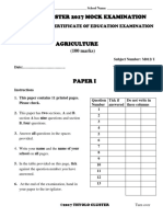 1agriculture Paper I Mock Exam Question Paper