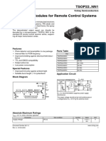 TSOP22..NN1 IR Receiver Modules For Remote Control Systems: Vishay