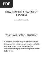 How To Write A Statement Problem