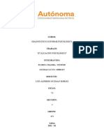 TEST APLICADO. Informe Psicologico - Jueves