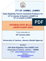 Information Information Bulletin Bulletin: University University of Jammu, Jammu Jammu