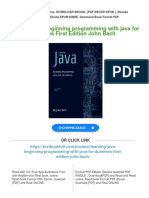 PDF Learning Java Beginning Programming With Java For Dummies First Edition John Bach Download