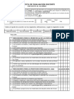 ENCUESTA DE EVALUACIÓN DOCENTE Alumno