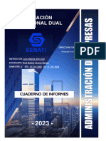 Marketing V Semestre Cuaderno de Informes SEMANA 7 Administración de Empresas Senati