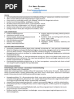 Resume 4 Finance Senior Manager