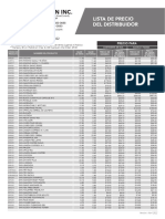 Lista de Precios de Distribuidor