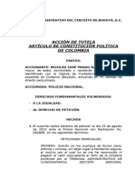 Escrito Accion de Tutela de Nicolas Prado VS Policia Nacional