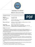 DoD Directive 3020.40, Mission Assurance (MA)