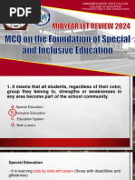 MCQ On The Foundation of Special and Inclusive Education