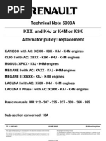 Technical Note 5008A KXX, and K4J or K4M or K9K Alternator Pulley: Replacement