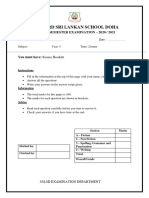 Year 5 - English - Question Paper - Second Semester Exam