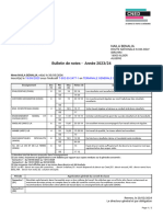 Bulletin de Notes Du 1er Semestre