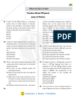 Laws of Motion Practice Sheet Prayas JEE 2.0 2025