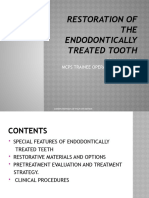 Restoration of ENDO Treated Teeth